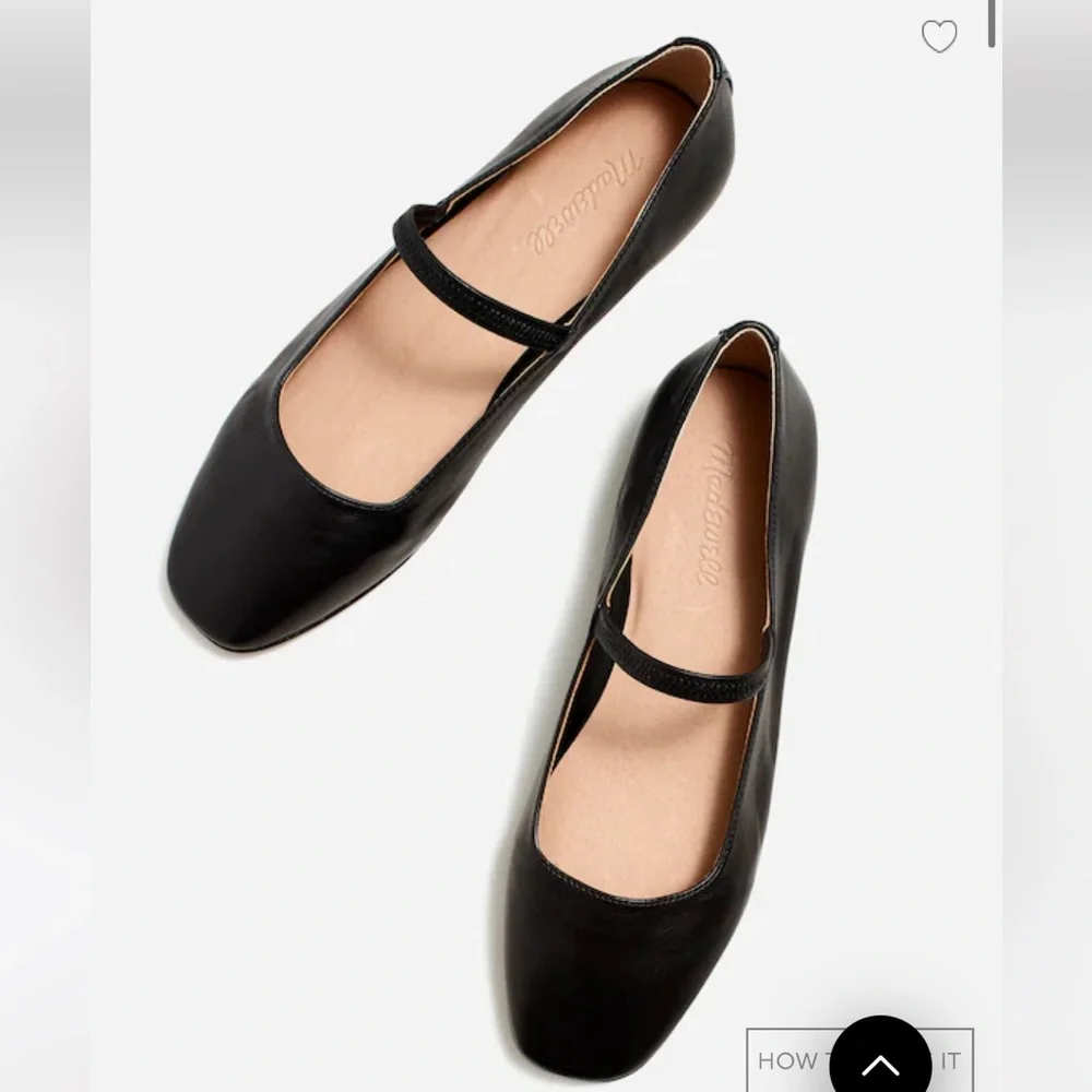 Madewell Black Mary Jane Flats - Picture 1 of 6